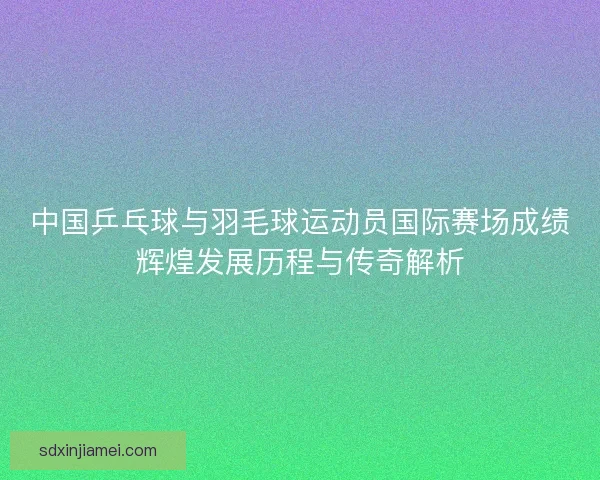 中国乒乓球与羽毛球运动员国际赛场成绩辉煌发展历程与传奇解析