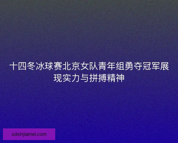 十四冬冰球赛北京女队青年组勇夺冠军展现实力与拼搏精神
